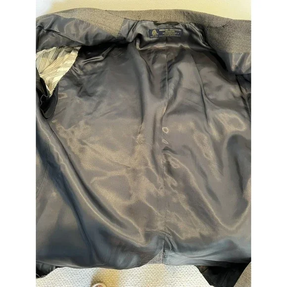 BROOKS BROTHERS Men's 41R Wool Made in USA Brooksease Blazer Brown Pinstripe - Picture 5 of 7